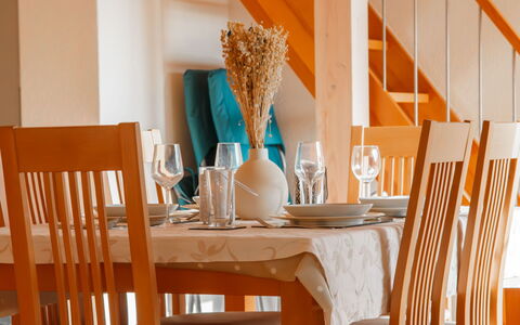 Le Bouveret 100: Furniture, Wood, Interior Design, Flooring, Chair, Orange, Brown, Floor, Table, Dining Room