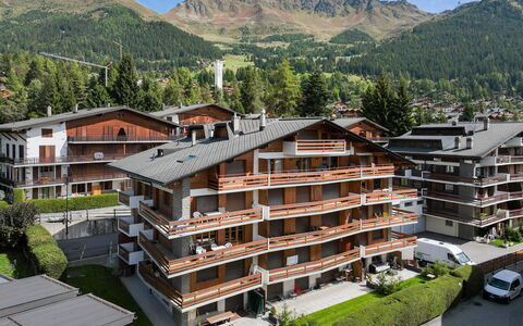 Val Neige 11: Architecture, Residential Area, Apartment, Mountain Range, Balcony, Alps, Valley, Mountain Village, Larch