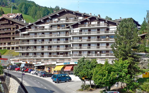 Nendaz 100: Building, Sky, Car, Vehicle, Plant, Wheel, Urban Design, Window, Condominium