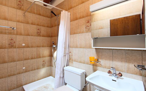 Nendaz 150: Bathroom, Property, Room, Interior Design, Building, Architecture, Bathtub, Real Estate, House, Floor