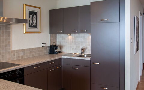 Nendaz 840: Countertop, Cabinetry, Property, Building, Picture Frame, Sink, Kitchen, Tap, Interior Design, Drawer