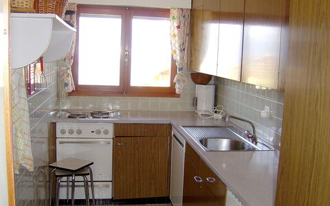 Bel Alp D3: Room, Countertop, Property, Cabinetry, Kitchen, Furniture, Building, Interior Design, Floor, House