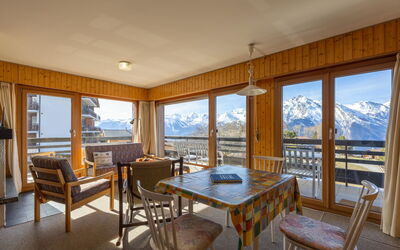 Nendaz 890: Furniture, Table, Building, Window, Chair, Wood, Plant, Interior Design, Shade, Floor