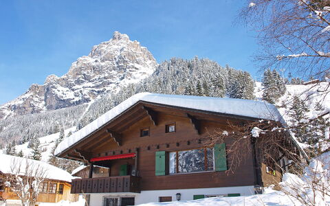 Chalet Marietta: Sky, Snow, Mountain, Building, Window, House, Slope, Tree, Natural Landscape, Landscape