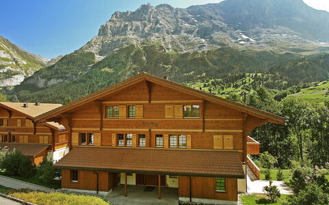 Grindelwald 106: Mountain, Sky, Plant, Building, Property, Window, House, Natural Landscape, Wood, Land Lot