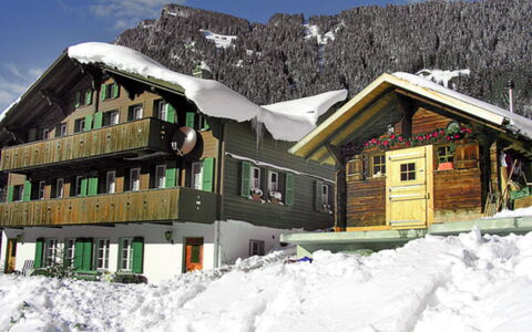 Grindelwald 145: Snow, Sky, Building, Cloud, Mountain, House, Window, Slope, Landscape, Leisure