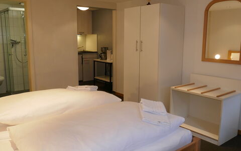 Grindelwald 150: Mirror, Furniture, Building, Comfort, Cabinetry, House, Wood, Bed Frame, Interior Design, Lighting