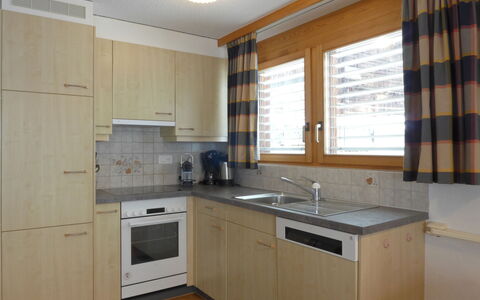 Wengen 110: Cabinetry, Kitchen Sink, Countertop, Building, Sink, Tap, Property, Window, Kitchen Stove, Kitchen