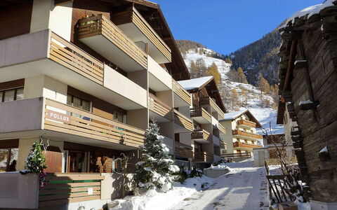 Täsch 130: Sky, Building, Daytime, Window, Plant, Snow, Mountain, House, Slope, Neighbourhood