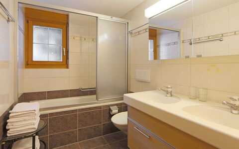 Zermatt 105: Mirror, Tap, Plumbing Fixture, Sink, Bathroom Sink, Window, Bathroom Cabinet, Bathroom, Interior Design