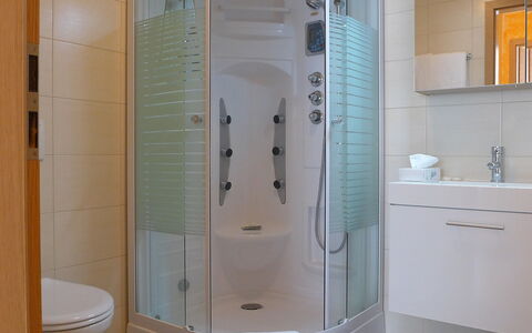Viktoria B: Bathroom, Room, Property, Tile, Plumbing Fixture, Shower, Shower Door, Door, Floor, Bathroom Accessory