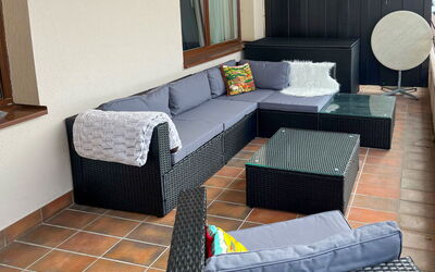 Ringstrasse Apt 324 900.42: Couch, Furniture, Property, Comfort, Table, Textile, Studio Couch, Rectangle, Living Room, Interior Design