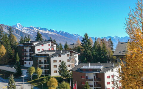 Crans-Montana 130: Sky, Plant, Building, Mountain, Window, Tree, House, Natural Landscape, Landscape, Residential Area