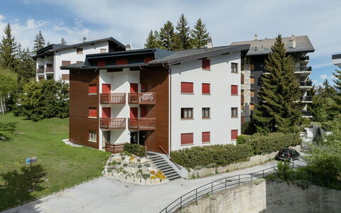Crans-Montana 130: Building, Architecture, House, Residential Area, Home, Human Settlement, Larch, Yard, Balcony
