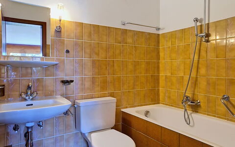 Yuca B Apt. 28: Bathroom, Plumbing Fixture, Wall, Bathroom Sink, Flooring, Sink, Interior Design, Floor, Tap, Toilet