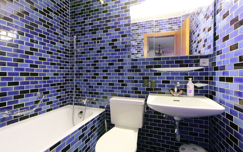 Crans-Montana 353: Bathroom, Tile, Property, Room, Purple, Interior Design, Architecture, Wall, Building, Real Estate