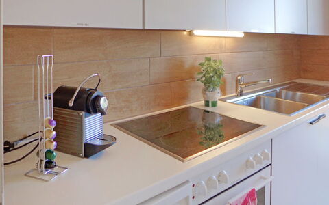 Crans-Montana 560: Kitchen Sink, Countertop, Cabinetry, Sink, Tap, Kitchen, Plumbing Fixture, Plant, Kitchen Stove, Kitchen Appliance