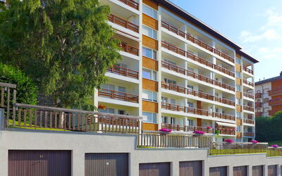 Crans-Montana 780: Building, Daytime, Property, Window, Sky, Cloud, Tree, Urban Design, Condominium, Neighbourhood