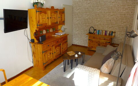 Résidence du Golf a 07: Furniture, Cabinetry, Building, Wood, Interior Design, Table, Floor, Drawer, Comfort, Living Room
