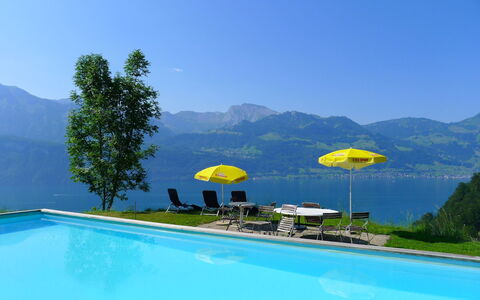 Platten: Water, Sky, Plant, Property, Mountain, Swimming Pool, Umbrella, Tree, Azure, Outdoor Furniture