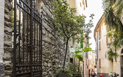 Ascona 100: Plant, Building, Window, Flowerpot, Road Surface, Neighbourhood, Alley, Urban Design, Road, Facade