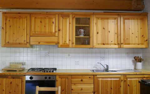 Rustico Dara Cotta: Kitchen, Countertop, Cabinetry, Kitchen Appliance, Furniture, Wood, Flooring, Interior Design, Ceiling, Cupboard
