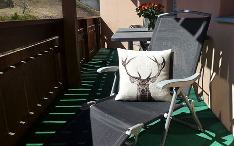 St. Moritz 116: Chair, Furniture, Room, House, Architecture, Home, Tree, Interior Design, Balcony, Table