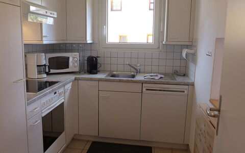 St. Moritz 116: Room, Property, Furniture, Kitchen, Cabinetry, Countertop, Floor, Building, House, Major Appliance