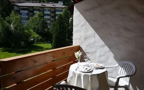 St. Moritz 456: Plant, Furniture, Chair, Building, Table, Window, Wood, Outdoor Furniture, Tree, House