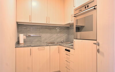 Chesa sur Ova 22 875.5: Cabinetry, Countertop, Kitchen, Kitchen Appliance, Wood, Kitchen Sink, Kitchen Stove, Sink, Building, Interior Design