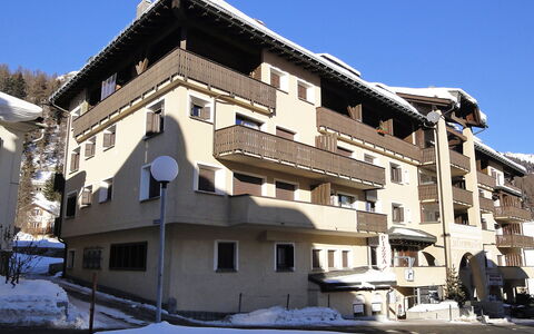 Silvaplana-Surlej 200: Sky, Building, Property, Window, Snow, House, Neighbourhood, Slope, Tree, Facade