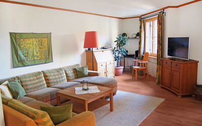 Vulpera 100.7: Room, Living Room, Furniture, Interior Design, Property, Building, House, Floor, Real Estate, Ceiling