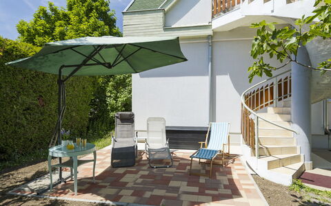 Blanca: Furniture, Sea, Chair, Shade, Balcony, Outdoor Furniture, Eco Hotel, Coast, Deck, Wood Stain