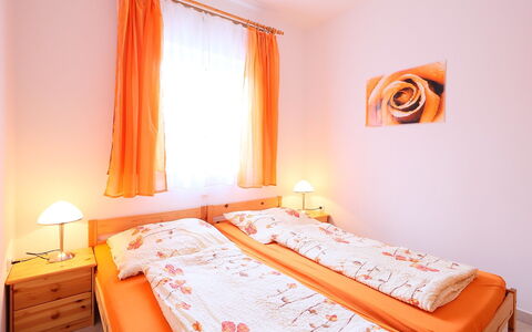 Balatonmariafurdo 750: Bedroom, Bed, Room, Furniture, Bed Sheet, Property, Orange, Bed Frame, Bedding, Interior Design