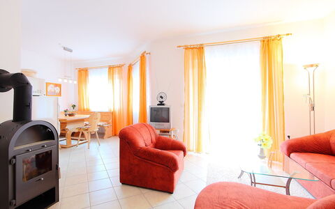 Balatonmariafurdo 750: Room, Furniture, Property, Red, Interior Design, Orange, Building, Yellow, Floor, House