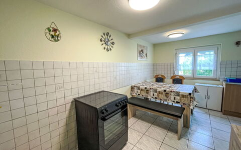 Bless: Flooring, Floor, Ceiling, Interior Design, Countertop, Kitchen, Cabinetry, Room, Major Appliance, Light Fixture