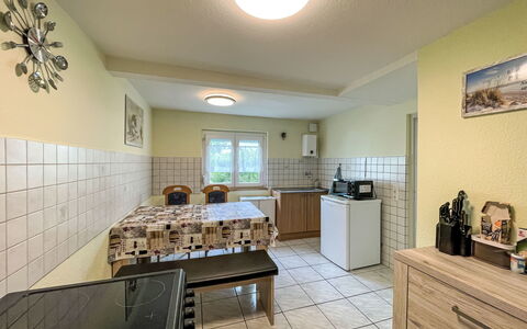 Bless: Flooring, Floor, Ceiling, Interior Design, Countertop, Kitchen, Cabinetry, Room, Major Appliance, Light Fixture