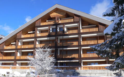 Villars 175: Sky, Property, Building, Cloud, Snow, Tree, Plant, Wood, Window, Slope
