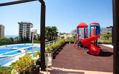 Calpe Calp 907: Sky, Plant, Property, Water, Shade, Building, Swimming Pool, Window, Urban Design, Grass
