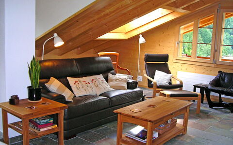 Chalet Pfingsteggblick: Room, Living Room, Furniture, Interior Design, Property, Table, Building, Hardwood, Coffee Table, Floor