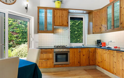 Perla: Kitchen, Kitchen Appliance, Cabinetry, Wood, Countertop, Major Appliance, Interior Design, Flooring, Furniture, Cupboard