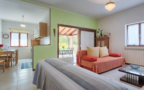 Licia: Furniture, Window, Building, Picture Frame, Green, Window Blind, Wood, Azure, Comfort, Table