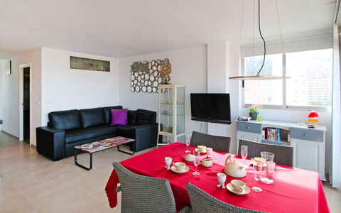 Park Playa Levante: Table, Furniture, Property, Couch, Decoration, Picture Frame, Lighting, Living Room, Chair, Purple