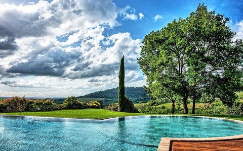 Villa Petrognano: Natural Landscape, Sky, Nature, Water, Blue, Landmark, Tree, Daytime, Water Resources, Cloud