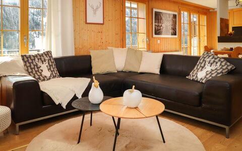 Champex 195: Brown, Furniture, Table, Property, Couch, Window, Comfort, Wood, Flooring, Lighting