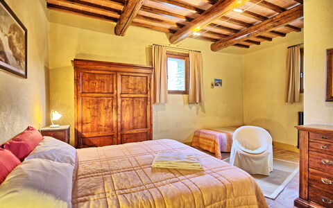 Podere Orietta: Bedroom, Room, Bed, Furniture, Property, Bed Sheet, Building, Interior Design, Ceiling, Bed Frame