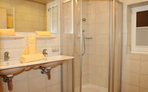 Pettneu am Arlberg 280: Bathroom, Property, Room, Tile, Shower Door, Plumbing Fixture, Door, Architecture, Shower, Real Estate