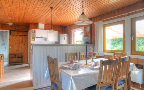 Rosenhütte: Table, Furniture, Window, Wood, Chair, Cabinetry, Architecture, Interior Design, Kitchen, Wood Stain