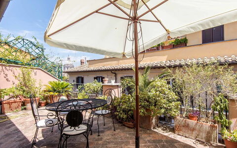 Charming Terrace: Property, Real Estate, Residential Area, Building, Roof, House, Sky, Home, Architecture, Apartment