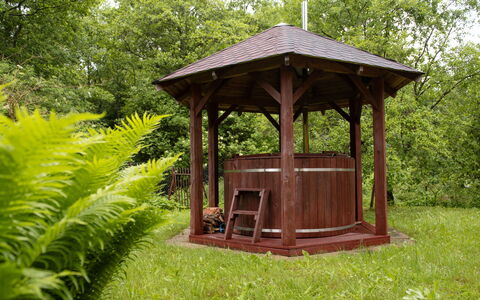 Borowikowa: Gazebo, Wood, Pavilion, Garden, Garden Buildings, Plant Community, Outdoor Structure, Groundcover, Shade, Wood Stain